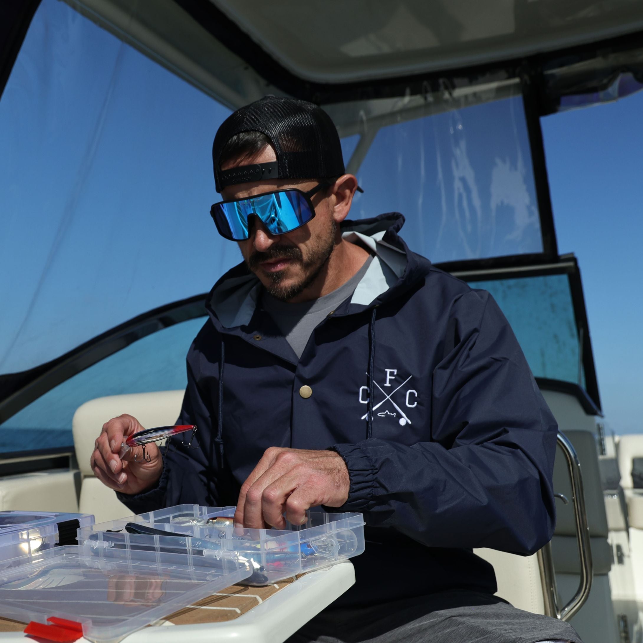 Mens Navy fishing jacket