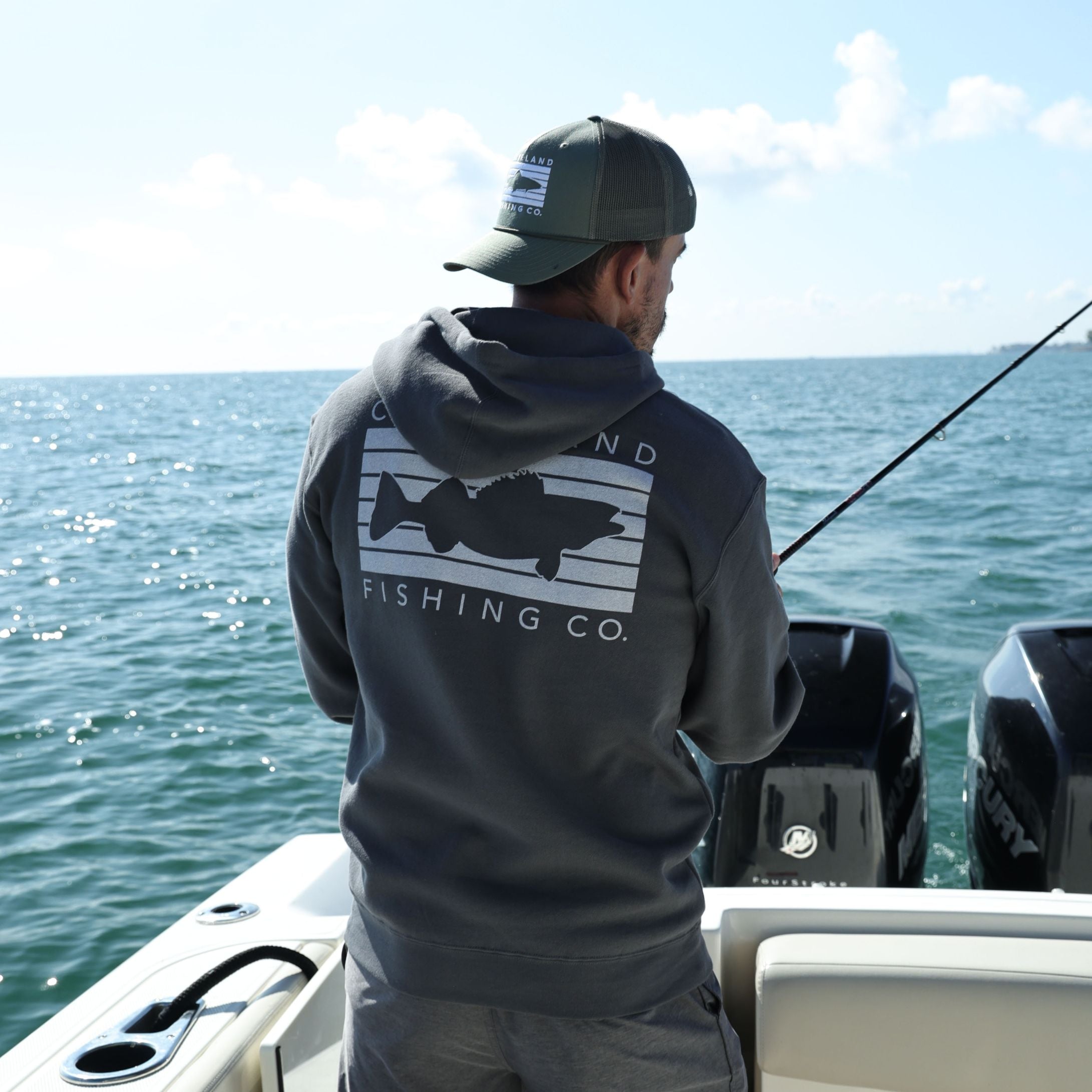 Mens light grey Walleye Hoodie