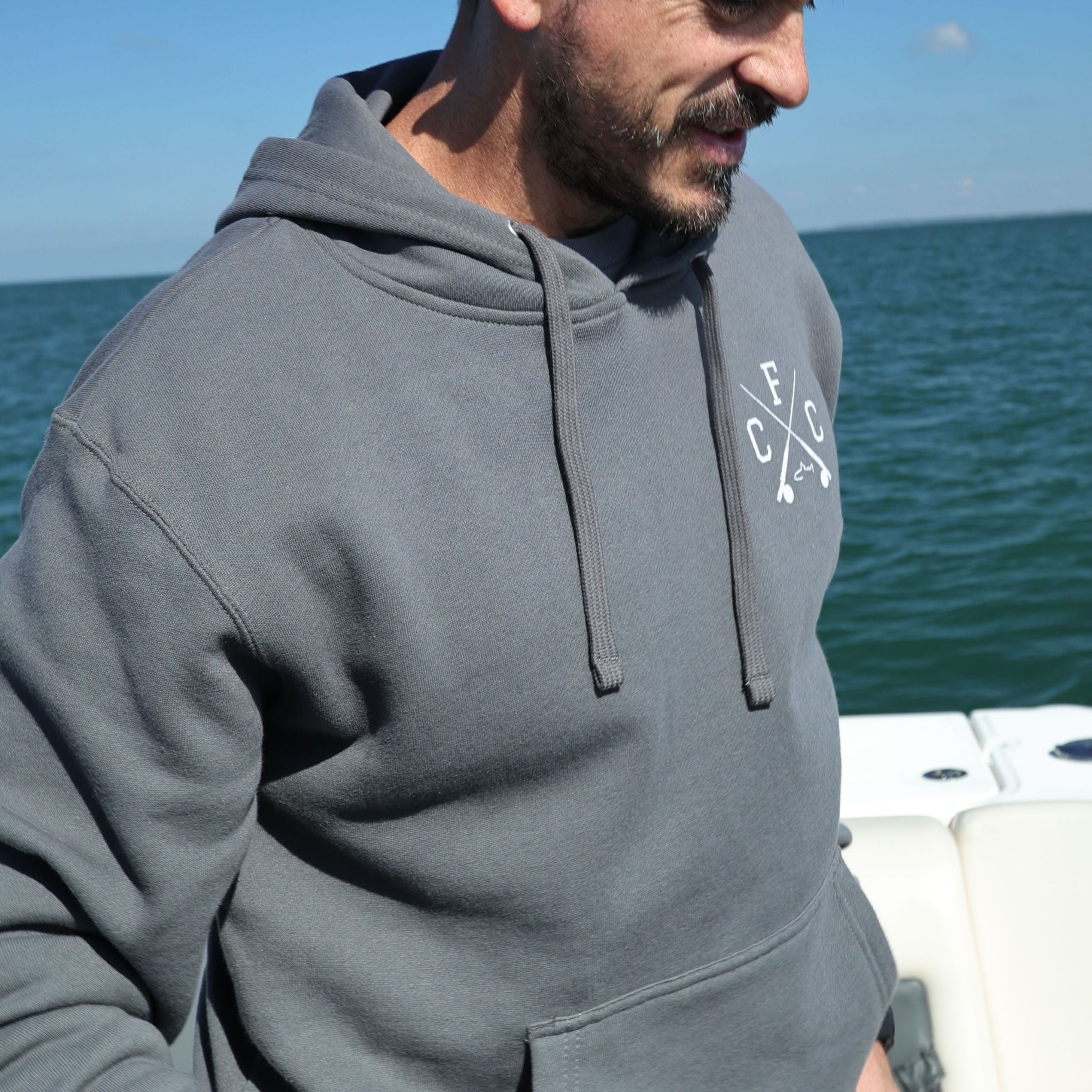 Mens light grey Walleye Hoodie