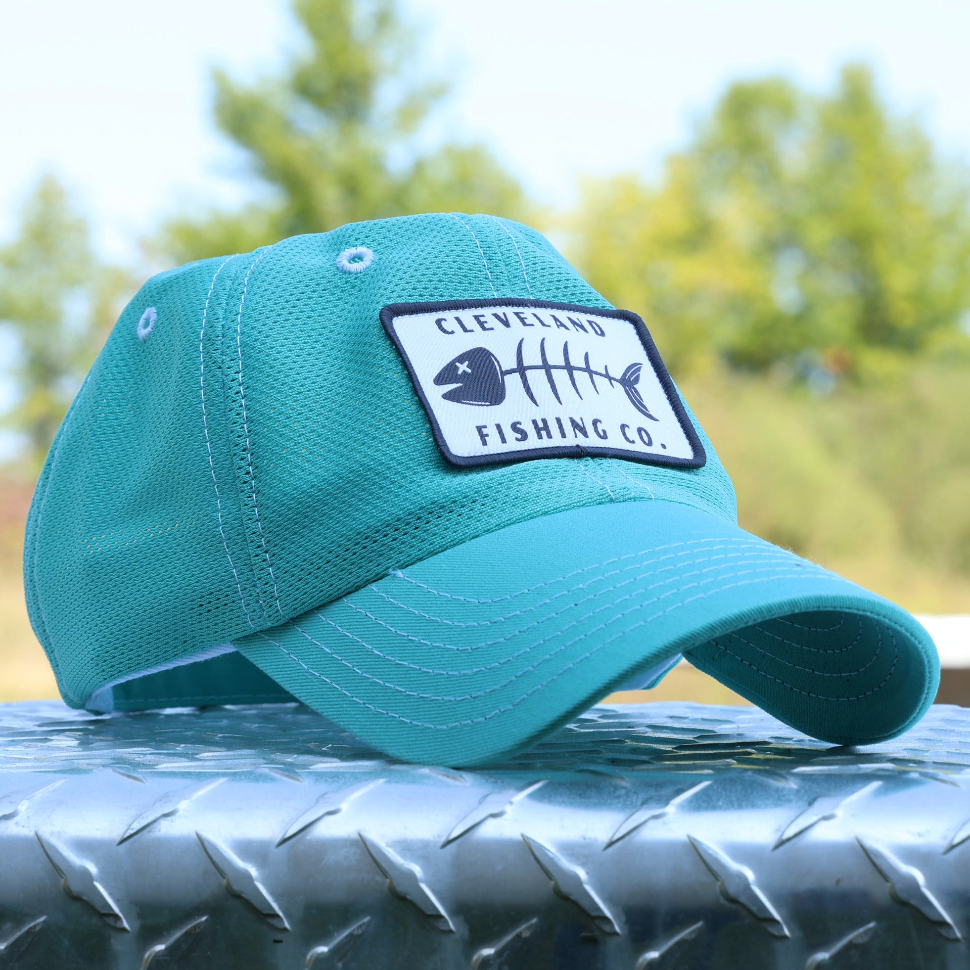 Aqua Bonefish Mesh Fishing Hat Made in USA