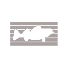 A grey rectangle with a walleye in the center surrounded by Cleveland Fishing Co.